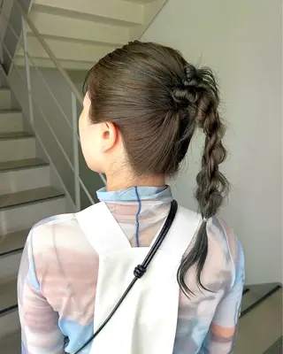 セミロング 梅田/透明感カラー ボブレイヤーきょうかのヘアスタイル