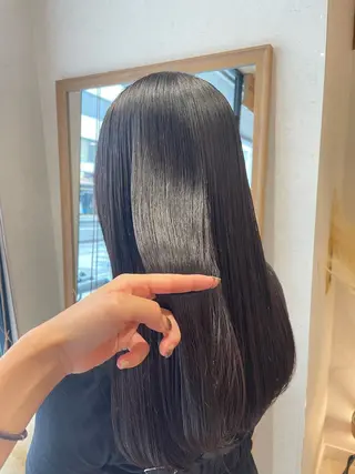 ロング デザインパーマ/ 艶カラー/ボブのヘアスタイル