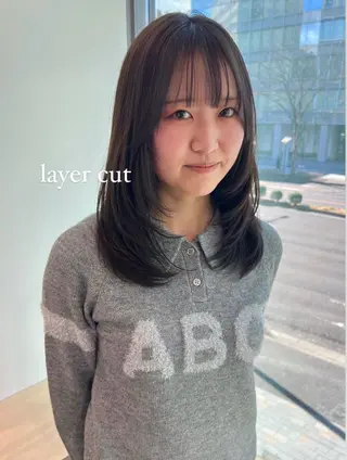 ミディアム 加納千華 /ボブ/ぱつっとボブのヘアスタイル