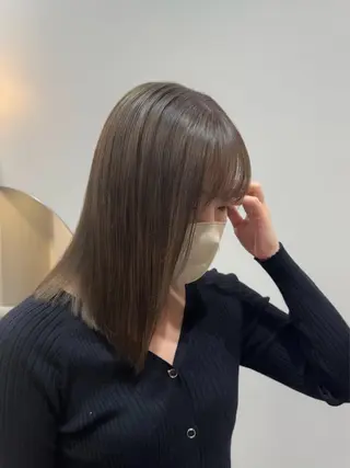 ミディアム カラー ヘアアレンジ 立川レイヤー 透明感カラーaoiのヘアスタイル