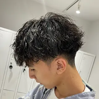 ショート パーマ メンズ メンズパーマ/波巻き 新潟/万代/夏芽🎀のヘアスタイル