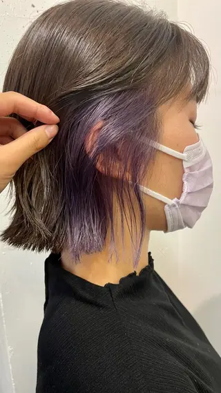 ショート オリーブカラー 長谷川のヘアスタイル