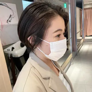 ショート SALOWIN表参道　arist店所属・柔らか透け感カラー 🌿ムロヤリョウスケのヘアスタイル