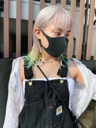 ミディアム カラー パーマ ヘアアレンジ ネイル マツエク・マツパ Miku /ブリーチ/ボブのヘアスタイル