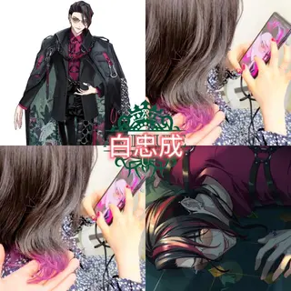 ショート カラー 推しカラー💫 ブリーチ💫若菜覚のヘアスタイル