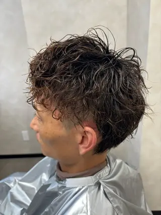 ミディアム パーマ メンズ 竹内 滉太のヘアスタイル