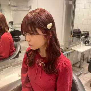 セミロング 盛れる暖色🎀ガーリ ーヘア🎀きっかのヘアスタイル