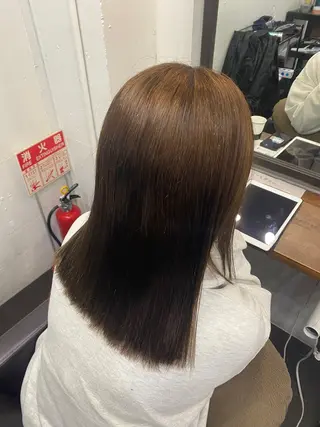 セミロング カラー ヘアアレンジ 🍒ᩚ名駅/艶髪 縮毛矯正/あゆ🍒ᩚのヘアスタイル