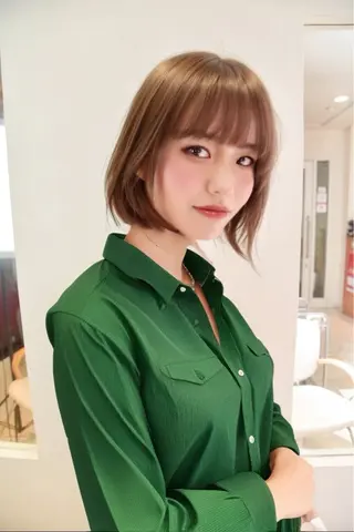 ミディアム カラー コンプリート ヘアのヘアスタイル