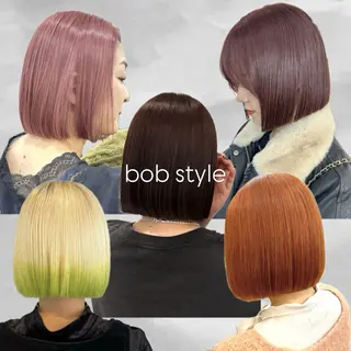 セミロング カラー ヘアアレンジ 暖色ダブルカラーボブ レイヤー🌈AINAのヘアスタイル