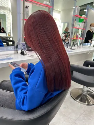 セミロング カラー 大人っぽ♡上品な暖色 ♡ブリーチなし♡のヘアスタイル