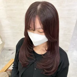 セミロング カラー ヘアアレンジ 髪質改善&艶感カラー 🪄岡井美結のヘアスタイル