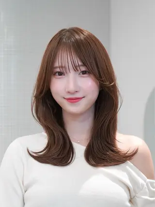 ミディアム カラー ren ボブロブ/ミディアムのヘアスタイル