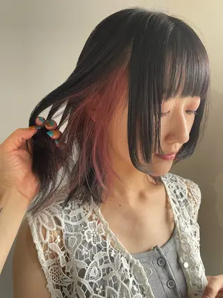 ミディアム カラー ヘアアレンジ 透明感カラー/推しカ ラー☁️JURAのヘアスタイル