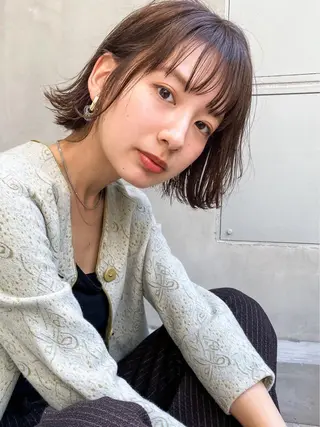 ミディアム ショート/ボブ/ パーマ/柏原良亮のヘアスタイル