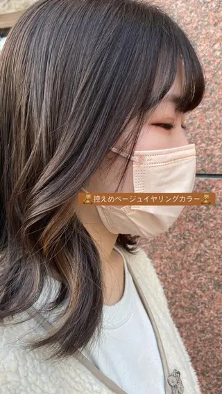 ミディアム ♡🎀垢抜け透明感 カラーaomi🐇♡のヘアスタイル
