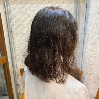 ミディアム パーマ 暖色艶color / ボブ🦩Rioのヘアスタイル