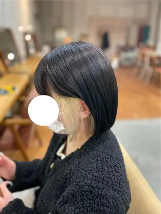 ミディアム カラー 星野 千智のヘアスタイル