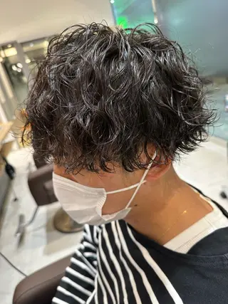 ミディアム パーマ メンズ 💈メンズ特化 美容師サキ💈のヘアスタイル