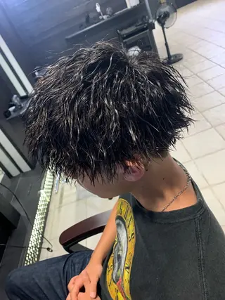 ショート メンズ メンズパーマ/難波/ 心斎橋　室園亮佑のヘアスタイル