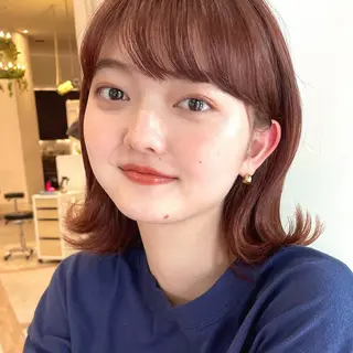 ミディアム カラー OAK 学芸大学所属・秋葉萌　透明感カラー /レイヤー/ボブ♡のヘアスタイル
