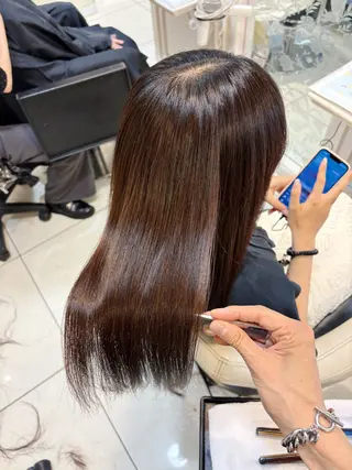 セミロング 縮毛矯正 高橋佑のヘアスタイル