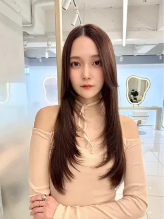 ロング レイヤー/韓国/ 顔周り/しんやのヘアスタイル