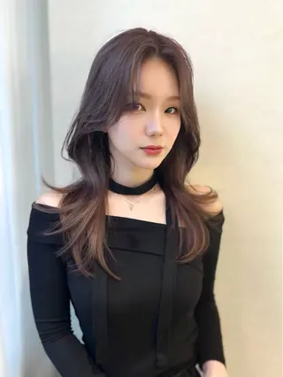 セミロング カラー 韓国ハッシュカット/ 新宿/髪質改善/岡崎のヘアスタイル