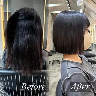 ショート カラー 韓国レイヤー/髪質 改善🎀ちなみのヘアスタイル