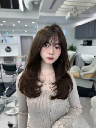 セミロング 映える顔まわり/前髪 特化 💗 ユキマのヘアスタイル