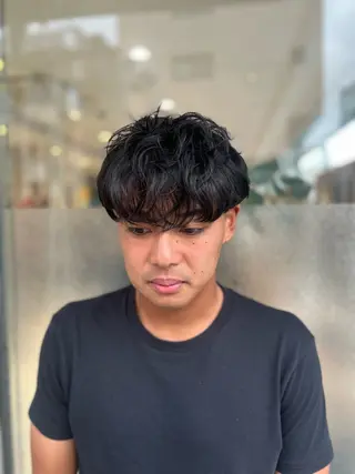 ショート パーマ メンズ メンズパーマ/ ハイトーン/Runoのヘアスタイル