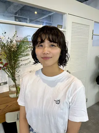 ショート パーマ benji仙台所属・KOKI/ ボブ/ パーマ/透明感カラーのヘアスタイル