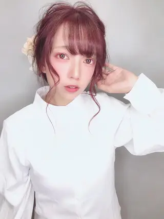 セミロング カラー パーマ ヘアアレンジ EIGHTSOL博多 筑紫口店 溝口里穂のヘアスタイル