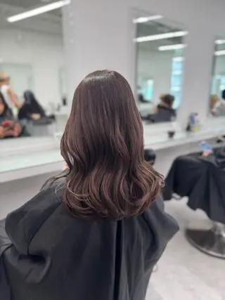 セミロング カラー ブリーチなし🤍透明 感カラー🤍しゅうじのヘアスタイル