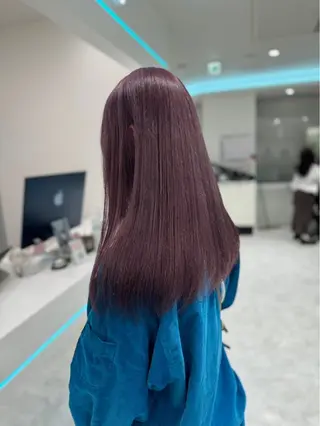 セミロング カラー 赤み消し🌿 透明感カラー🫧のヘアスタイル