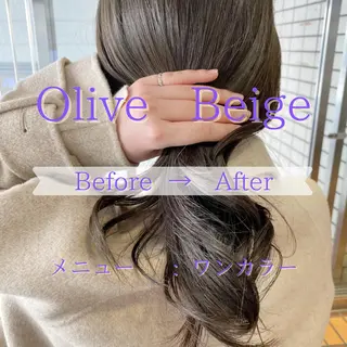 セミロング カラー レイヤー/ベージュ カラー/ハシモトのヘアスタイル