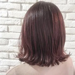 ミディアム カラー 伊 杏のヘアスタイル