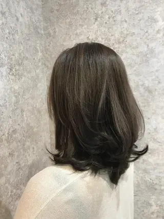 ミディアム カラー 【earth】オガタ 🫧髪質改善縮毛🫧のヘアスタイル