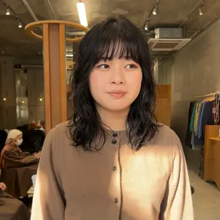 ミディアム パーマ 木下 有希のヘアスタイル