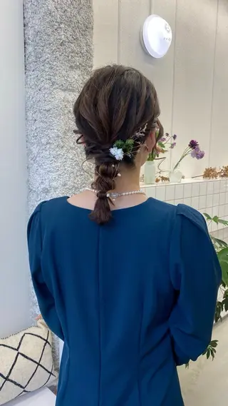 ミディアム カラー ヘアアレンジ NIKO/名古屋/ 伏見/花屋併設のヘアスタイル