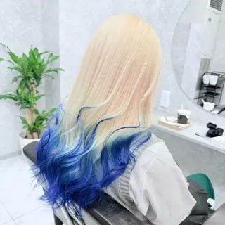 ロング カラー 🌈派手髪ハイトーン 🌈鈴木亮太🌈のヘアスタイル