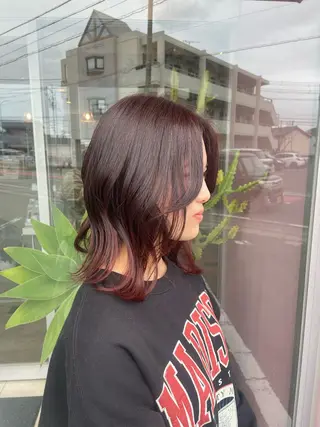 セミロング カラー なつき/ 艶カラー/縮毛矯正のヘアスタイル