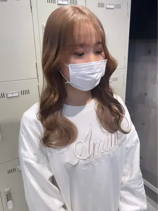 ロング カラー パーマ ヘアアレンジ メンズ キッズ ネイル マツエク・マツパ アイブロウ 🎀韓国スタイル YURINA🎀のヘアスタイル