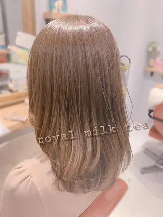 ミディアム カラー ヘアアレンジ SALOWIN Frente店所属・個室で似合わせ好印象 🧡外山弥千代のヘアスタイル