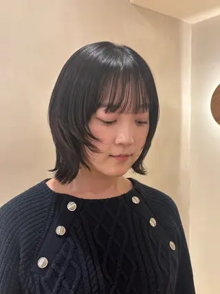 ミディアム シンバヒナノ/パーマ レイヤーカット/ボブのヘアスタイル