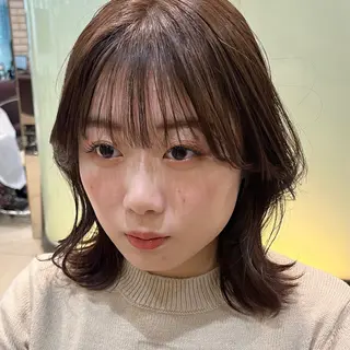 ミディアム タンバルモリパーマ 礒井メンキのヘアスタイル