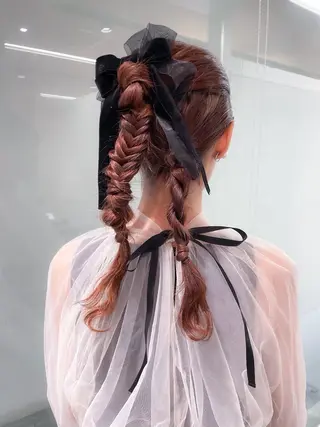 セミロング カラー パーマ ヘアアレンジ 💖美髪改善💖 辻未侑のヘアスタイル