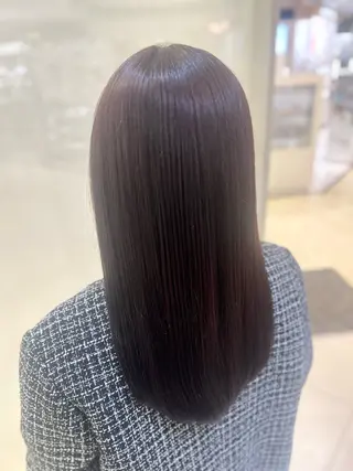 セミロング カラー 艶質改善/縮毛矯正 ササキナツミのヘアスタイル