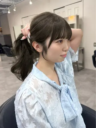 セミロング カラー 🎀盛れる顔周り×レ イヤー×透明感/米田のヘアスタイル