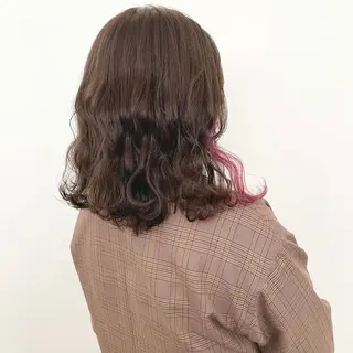 ミディアム カラー ヘアアレンジ GO TODAY  SHAiRE SALON岡山所属・Sana/ 耳ツボ/インナーのヘアスタイル